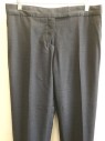 Womens, Suit, Pants, AREL STUDIO, Charcoal Gray, Wool, Solid, 30, Flat Front, Button Tab, Low Rise, 2 Faux Hip Pocket,