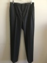 WALL STREET COLL., Charcoal Gray, Wool, Solid, Flat Front, 2 Slant Pocket,