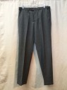 M&S COLLECTION, Heather Gray, Wool, Polyester, Heathered, Heather Gray, Flat Front,