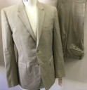 Mens, Suit, Jacket, THEORY, Khaki Brown, Wool, Solid, 40R, Single Breasted, 2 Buttons,  Narrow Notched Lapel,