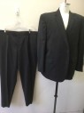 Mens, Suit, Jacket, JOSEPH FEISS, Charcoal Gray, Wool, Solid, 50 R, 2 Buttons,  3 Pockets,
