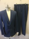 MR OH, Slate Blue, Wool, Solid, 2 Buttons,  Notched Lapel, 3 Pockets,