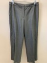 LE SUIT , Charcoal Gray, Polyester, Viscose, Solid, F.F, Small Seams, Button Tab