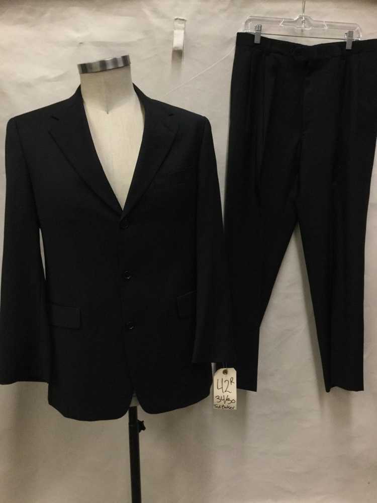 TED BAKER, Suit, Black, Wool, Grid Pattern, 42R, Contemporary, Black ...