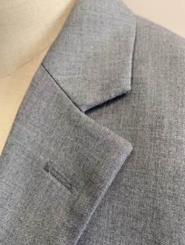 GIORGIO FIORELLI, Gray, Polyester, Viscose, Solid, Single Breasted, Notched Lapel, 2 Buttons, 3 Pockets