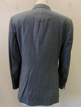 Mens, Suit, Jacket, SAMUELSOHN, Gray, Wool, Solid, 38S, 2 Button, Flap Pockets, Double Vents
