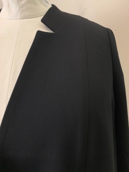 Womens, Blazer, TALBOTS, Black, Triacetate, Polyester, Solid, 18, Notched Lapel, 1 Button, 2 Pockets, No Collar