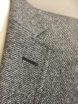 Z ZEGNA, Black, Lt Gray, Wool, 2 Color Weave, Single Breasted, 2 Buttons,  3 Pockets, Notched Lapel, 2 Back Vents,