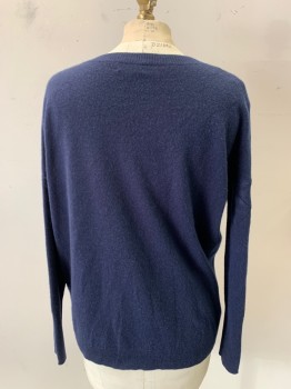 Womens, Pullover, J.CREW, Navy Blue, Wool, Solid, XXS, Knit, L/S, V-Neck