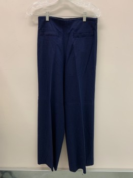 Womens, Suit, Pants, SANDRO, Navy Blue, Viscose, Polyester, Solid, M, F.F, 2 Pockets, Side Zipper,