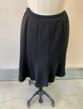 Womens, Suit, Skirt, JONES NY, Black, Acetate, Polyester, Solid, W:30, 8, Pin Stripes & Broken Stripes with Side Zipper