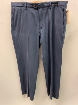 Mens, Casual Pants, TOMMY BAHAMA, Gray, Silk, Solid, I34, W40, F.F, Zip Front, Tab Button Waistband,  4 Pockets, Gaberdine Texture
