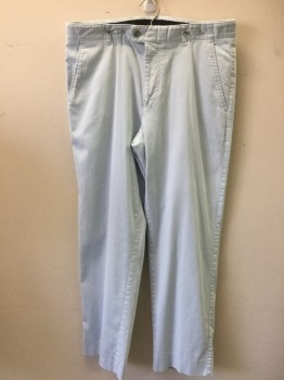 Mens, Casual Pants, BRAX, Baby Blue, Cotton, Spandex, Solid, 30, 34, Flat Front, Zip Front,