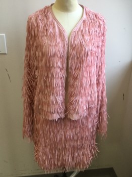 MARE, Baby Pink, Polyester, Strips of Narrow Fabric Fringe, No Closures,