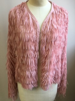 MARE, Baby Pink, Polyester, Strips of Narrow Fabric Fringe, No Closures,