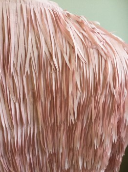 Womens, Suit, Jacket, MARE, Baby Pink, Polyester, B40, Medium, Strips of Narrow Fabric Fringe, No Closures,
