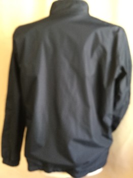 Mens, Casual Jacket, FOX 10, Dk Blue, Gray, Polyester, Solid, 48, Reversible, Collar Attached, Zip Front, 2 Pockets, Long Sleeves,
