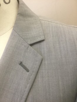MATTARAZI UOMO, Gray, Wool, Solid, Single Breasted, Notched Lapel, 2 Buttons, 3 Pockets, Hand Picked Stitching on Lapel and Pockets
