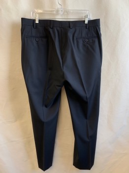 Mens, Suit, Pants, RALPH LAUREN, Black, Wool, Solid, 36/32, F.F, Side Pockets, Zip Front, Belt Loops