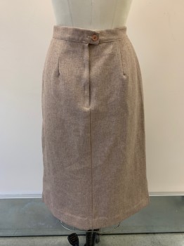 N/L, Beige, Off White, Acrylic, 2 Color Weave, Pencil Skirt, Side Slits, CB Zipper, Hem Below Knee