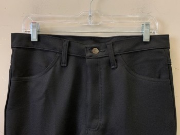 Mens, Casual Pants, WRANGLER, Black, Polyester, Cotton, Solid, 33/34, F.F, Top Pockets, Zip Front, Belt Loops