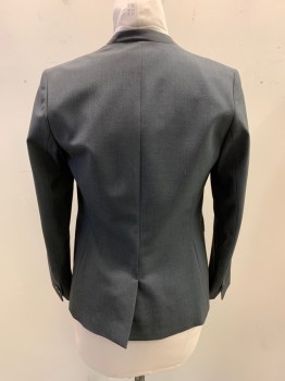 Womens, Blazer, BAR III, Charcoal Gray, Polyester, Viscose, M, Open Front, Open Front, Single Back Vent