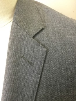 J CREW, Gray, Wool, Solid, Notched Lapel, 2 Buttons,  3 Pockets, Double Back Vent, Pick Stitch Detail on Lapel