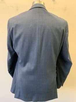 PENGUIN, Dusty Blue, Wool, 2 Color Weave, Single Breasted, 2 Buttons,  Notched Lapel,