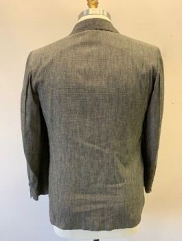 SIAM COSTUMES, Tan Brown, Black, Cotton, 2 Color Weave, Birds Eye Weave, Heavy Weight, Single Breasted, 3 Buttons,  Notched Lapel, 3 Pockets, Made To Order