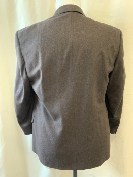 CANALI, Brown, Blue, Wool, Stripes - Vertical , Notched Lapel, Single Breasted, Button Front, 3 Buttons, 3 Pockets