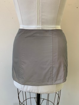 Womens, Skirt, Mini, LIP SERVICE, Gray, Synthetic, Solid, W30", S, H38", A-line, Front Zip, Club, Reflective Fabric