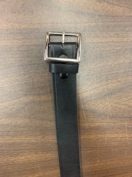 THE SURPLUS STORE, Black, Leather, Solid, Silver Open Buckle