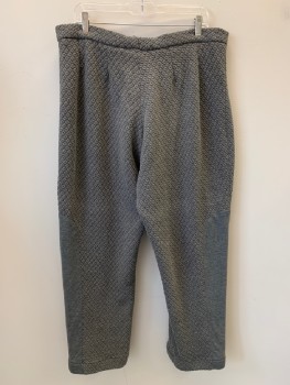 Mens, Sci-Fi/Fantasy Pants, NO LABEL, Heather Gray, Polyester, Cotton, Diamonds, 38/29, F.F, Zip Front, Texture Fabric, Made To Order