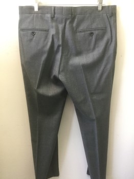 J CREW, Gray, Wool, Solid, Flat Front, Zip Front, Belt Loops, Very Odd Shallow Hem, Short in Front Long in Back