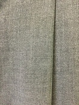 CLAIBORNE, Charcoal Gray, Lt Gray, Wool, Solid, Pleated Front, Charcoal with Micro Lt Grey Weave, Slit Pockets