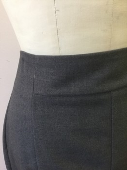 Womens, Suit, Skirt, WORTHINGTON, Gray, Polyester, Rayon, Solid, Pencil Skirt, Knee Length, Vertical Seams Throughout, Invisible Zipper