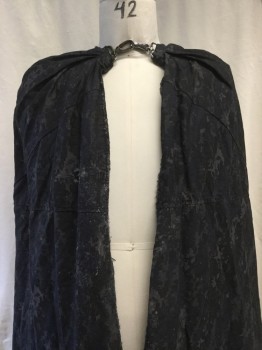 Unisex, Sci-Fi/Fantasy Cape/Cloak, NO LABEL, Black, Navy Blue, Charcoal Gray, Gray, Synthetic, Camouflage, OS, Digital Camouflage, Metal Neck Closure, Black Net Lining, Large Hood with Velcro
