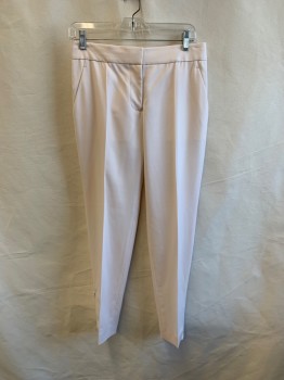 Womens, 2 PC Pant Suit, STELLA MCCARTNEY, Lt Pink, Wool, Viscose, Solid, W:30, Garbardine, Flat Front, 2 Slant Pckts, Zip Fly, Tapered Legs, Ankle Zippers