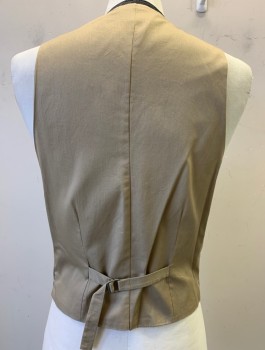 Mens, Suit, Vest, Bannana Republic, Gray, Black, Brown, Wool, Plaid, 38, Gold Zipper & 5 button Front, Pocket