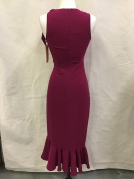 Womens, Evening Gown, CINQUE A SEPT, Magenta Purple, Acetate, Polyester, Solid, 24W, 32B