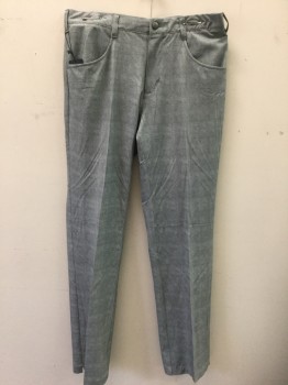 Mens, Slacks, ADIDAS, Heather Gray, Polyester, Spandex, Speckled, Ins:34, W:32, Stretch Fabric, Flat Front, Zip Fly, 4 Pockets, Grippy Inner Elastic Waistband, Golf Pants