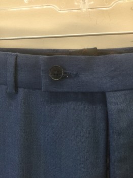 Mens, Suit, Pants, CALVIN KLEIN, French Blue, Wool, Polyester, Solid, In:30+, W:34+, Flat Front, Button Tab Waist, Zip Fly, 4 Pockets **Has TV Alt at Center Back Waist 2/10/2021
