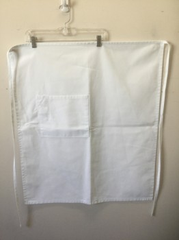 DAYSTAR, White, Poly/Cotton, Solid, Twill, Self Ties at Sides, 1 Patch Pocket at Center Front with Small Sub Compartment