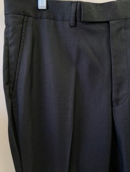 Mens, Suit, Pants, KENNETH COLE, Charcoal Gray, Polyester, Solid, 35/32, F.F, Slash Pocket,