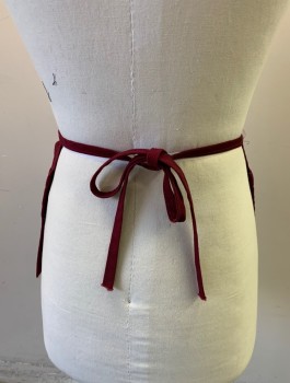 AUGUSTA, Maroon Red, Poly/Cotton, Solid, Twill, 3 Pockets, Self Ties at Waist