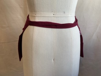UPDATE, Maroon Red, Poly/Cotton, Solid, Twill, 3 Pockets, Waist Tie