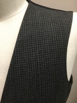 Mens, Suit, Vest, BOGLIOLI, Black, Gray, Navy Blue, Wool, Houndstooth, 40, 5 Buttons, Single Breasted,
