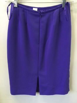 Womens, Suit, Skirt, TAHARI, Purple, Polyester, Solid, 4, Back Zipper, Back Slit,