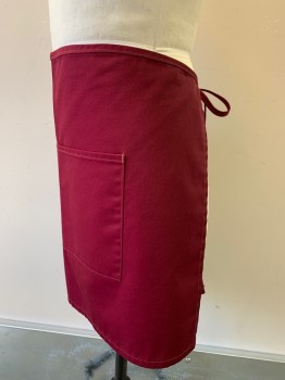 NO LABEL, Red Burgundy, Poly/Cotton, Solid, 2 Pockets, Waist Tie