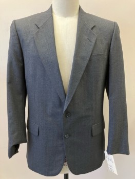 PIERRE BALMAIN, Charcoal Gray, Brown, Pinstripe, C.A., Notched Lapel, SB. 3 Pckts,